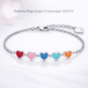 Pulsera Pop Love 5 310POL en Plata de Ley con Rodio