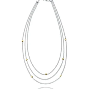 Collar de mujer de acero cadena de serpiente plana múltiple con estrellas Ip dorado