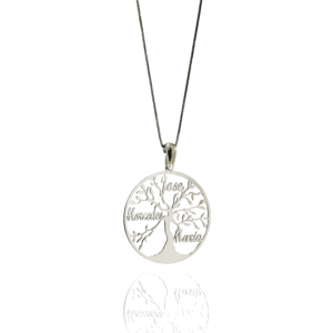 Gargantilla árbol vida nombres cortados 40 mm