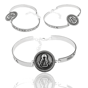 Pulsera aro abierto Virgen del Rocío PLATA