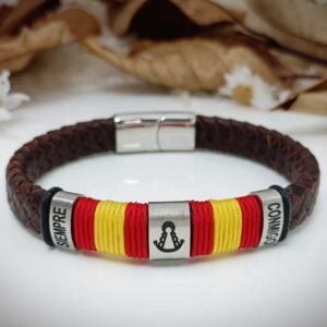 Pulsera triple entrepieza Virgen del Rocío ACERO